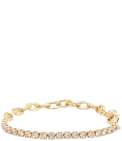 Anna & Ava Waterproof Half Cubic Zirconia Stone Half Link Line Bracelet