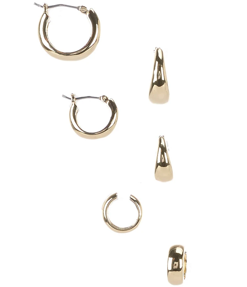 Anna & Ava Waterproof Hoop Earring Set with Ear Cuffs