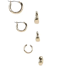 Anna & Ava Waterproof Hoop Earring Set with Ear Cuffs