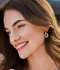 Anna & Ava Waterproof Metal And Pave Link Drop Earrings