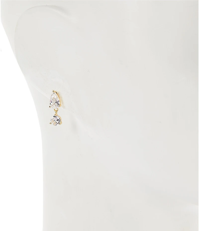 Anna & Ava Waterproof Mismatched Cubic Zirconia Stone Drop Earrings