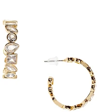 Anna & Ava Waterproof Mixed Cubic Zirconia Shaped Stones Hoop Earrings