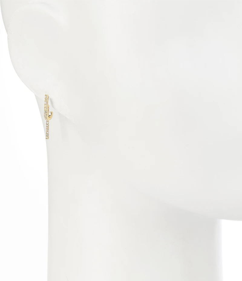 Anna & Ava Waterproof Pave Double Bar Front Back Earrings
