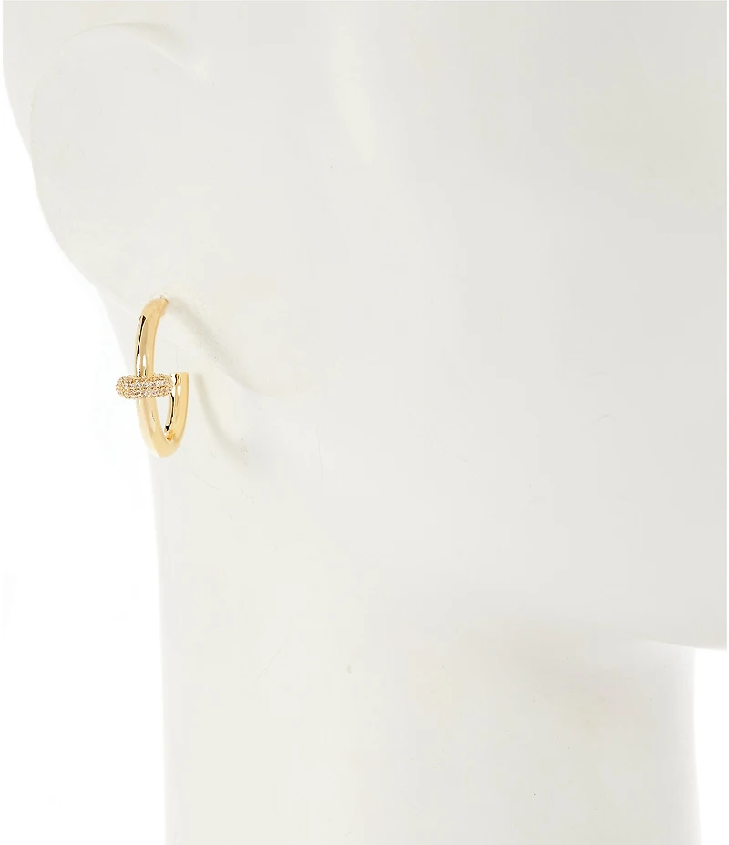 Anna & Ava Waterproof Rhinestone Ring Hoop Earrings