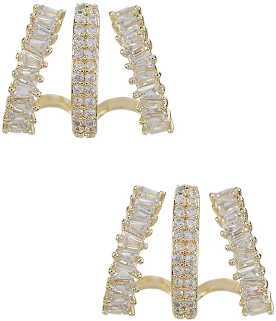 Anna & Ava Waterproof Triple Hoop Earrings with Cubic Zirconia Stones