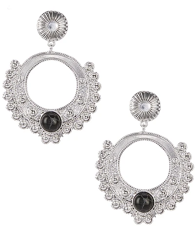 Anna & Ava Western Open Semi Precious Stone Orbital Earrings