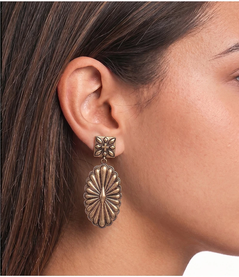 Anna & Ava Western Oversized Flower Drop Statement Earrings
