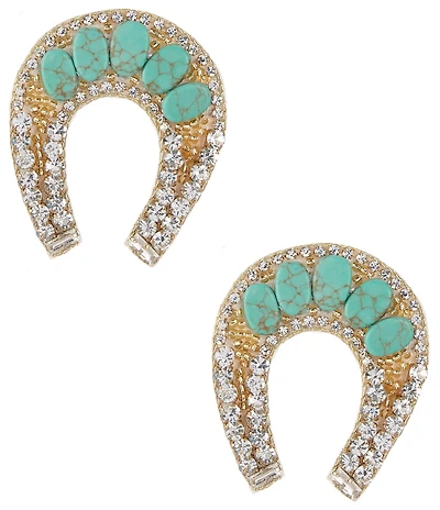 Anna & Ava Western Oversized Semi Precious Horn Drop Earrings