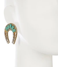 Anna & Ava Western Oversized Semi Precious Horn Drop Earrings