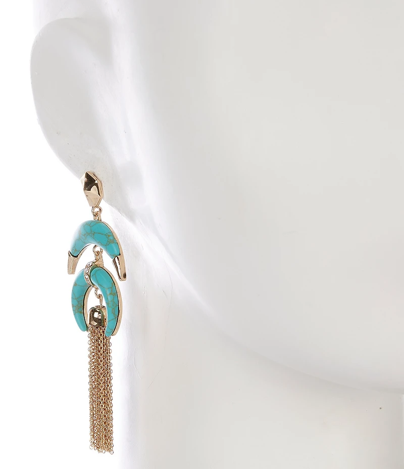 Anna & Ava Western Horn Tassel Statement Earrings