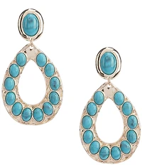 Anna & Ava Western Turquoise Stone Teardrop Drop Earrings