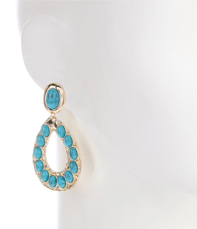 Anna & Ava Western Turquoise Stone Teardrop Drop Earrings
