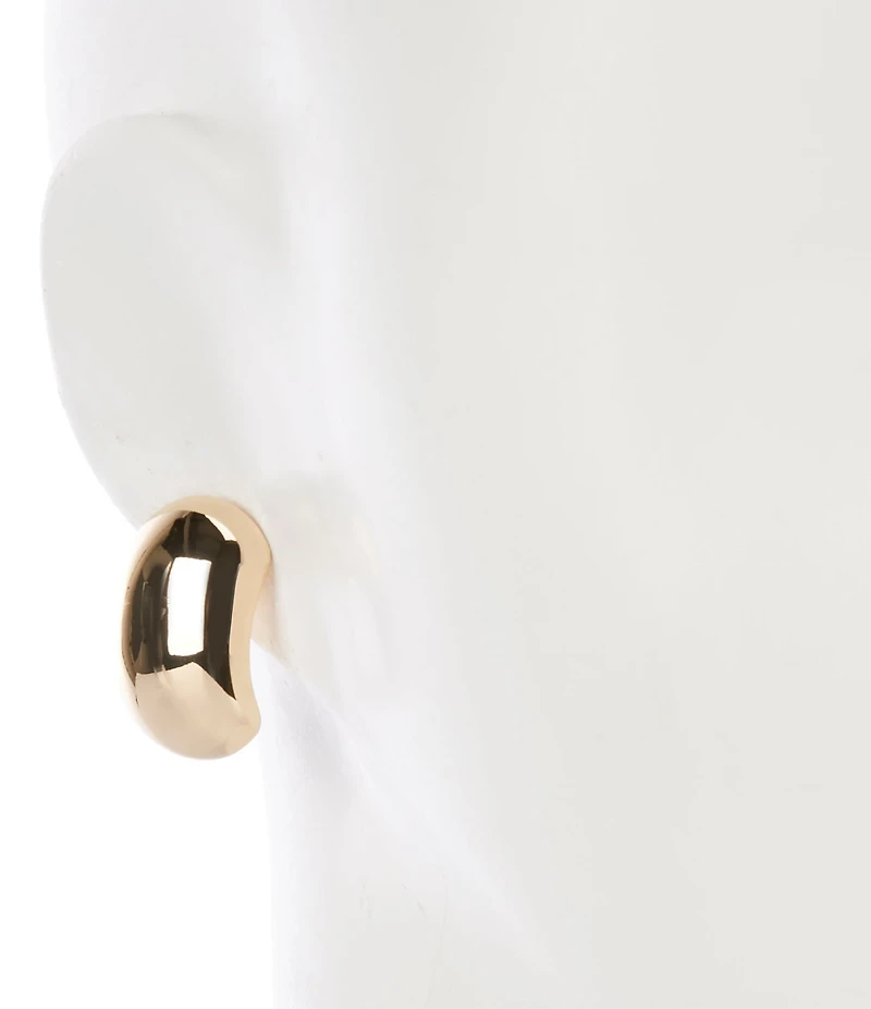 Anna & Ava Wide Polished Metal Puffy Curved Drop Earrings