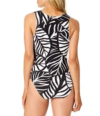 Anne Cole Bossa Nova Scallop Plunge One Piece Swimsuit