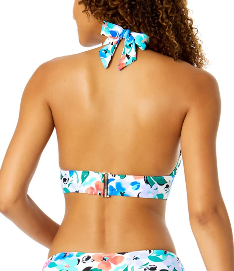 Anne Cole Fiore Marilyn V-Neck Halter Swim Top