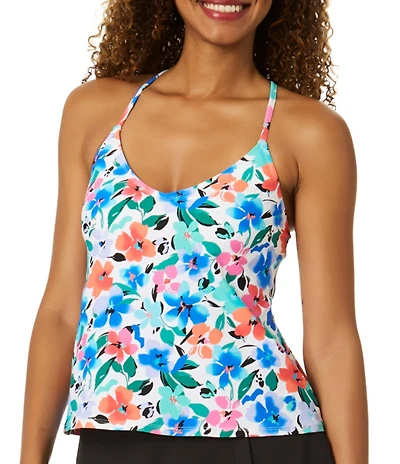 Anne Cole Floral Triangle Tankini Swim Top