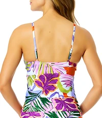 Anne Cole Mod Tropical Hidden Underwire Bra Size Tankini Swim Top