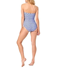 Anne Cole Pacific Strapless Twist Front Bandeau One Piece Swimsuit