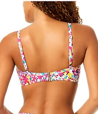 Anne Cole Villa Vera Floral Shirred Underwire Swim Bra Top