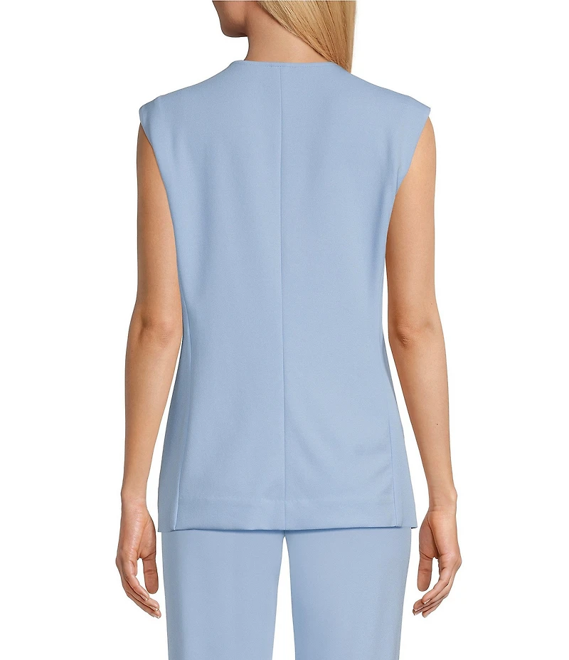Anne Klein 4 Button Welt Pocket Crepe Vest