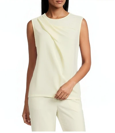 Anne Klein Asymmetrical Pleated Neckline Blouse