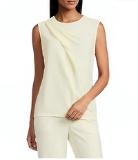 Anne Klein Asymmetrical Pleated Neckline Blouse