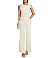 Anne Klein Asymmetrical Pleated Neckline Blouse