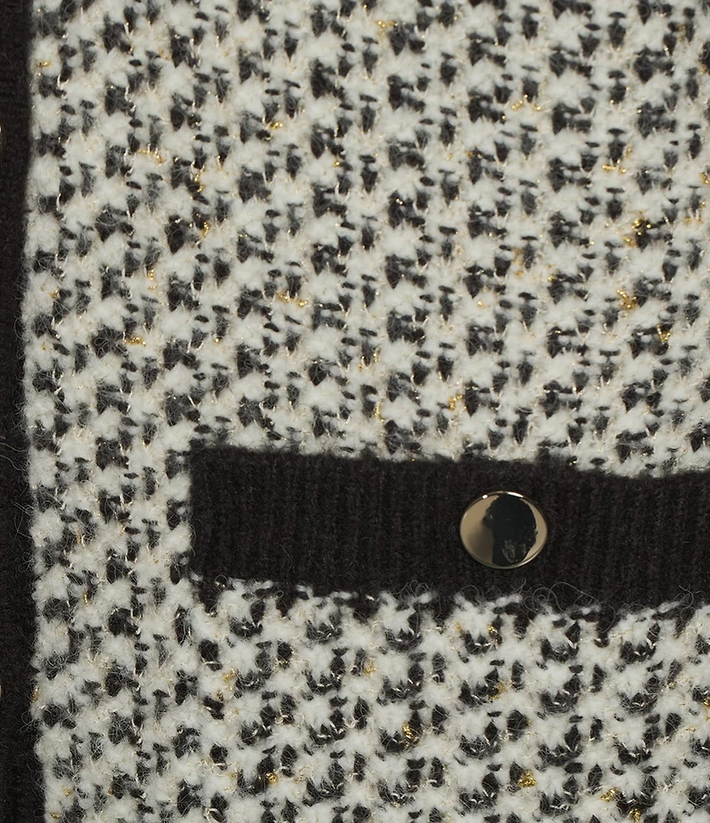 Anne Klein Boucle V-Neck Button Front Cardigan