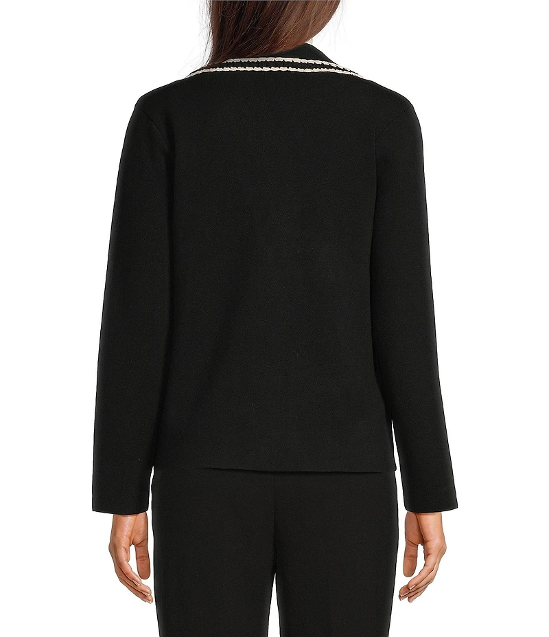 Anne Klein Braid Trim Notch Collar Blazer