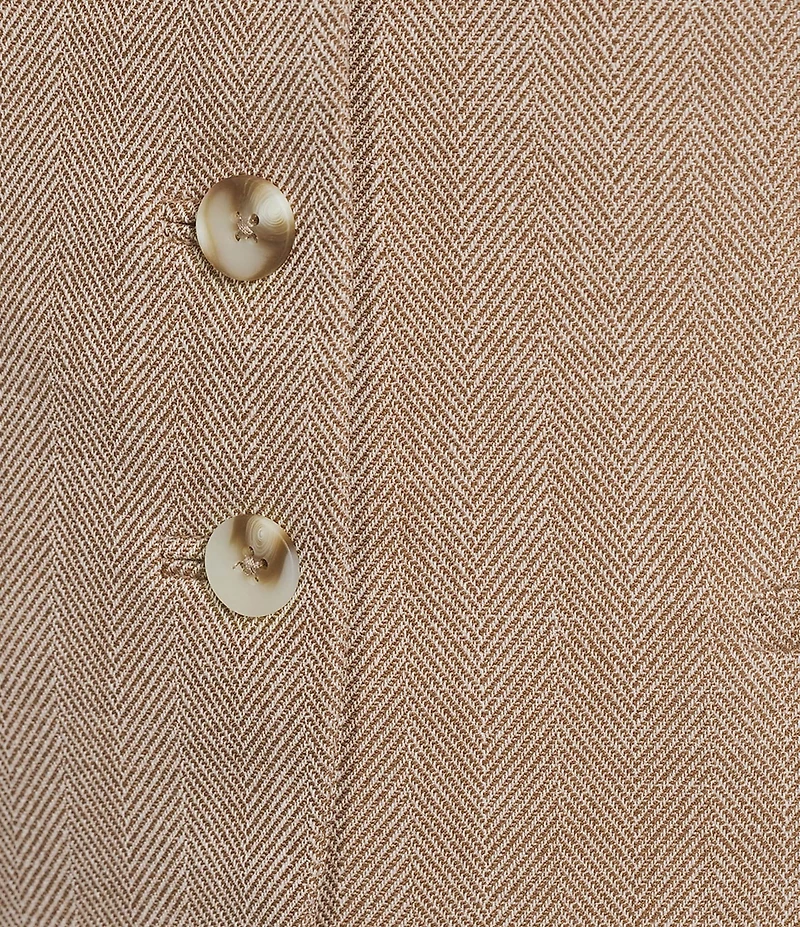 Anne Klein Button Front Herringbone Vest