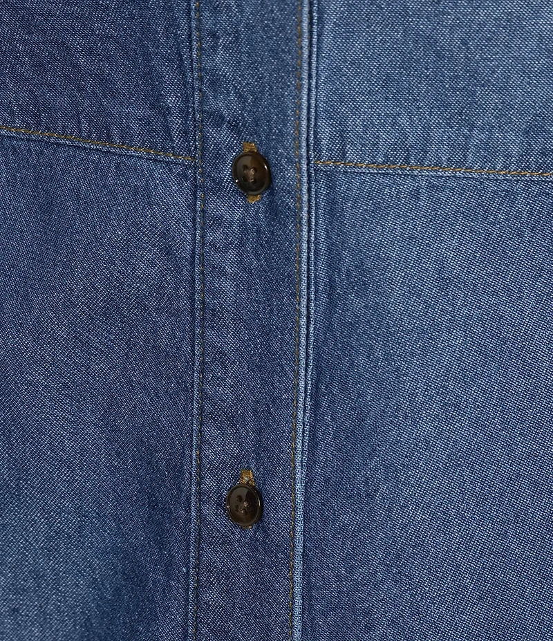 Anne Klein Button Front Midi Denim Skirt