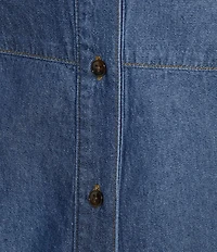 Anne Klein Button Front Midi Denim Skirt