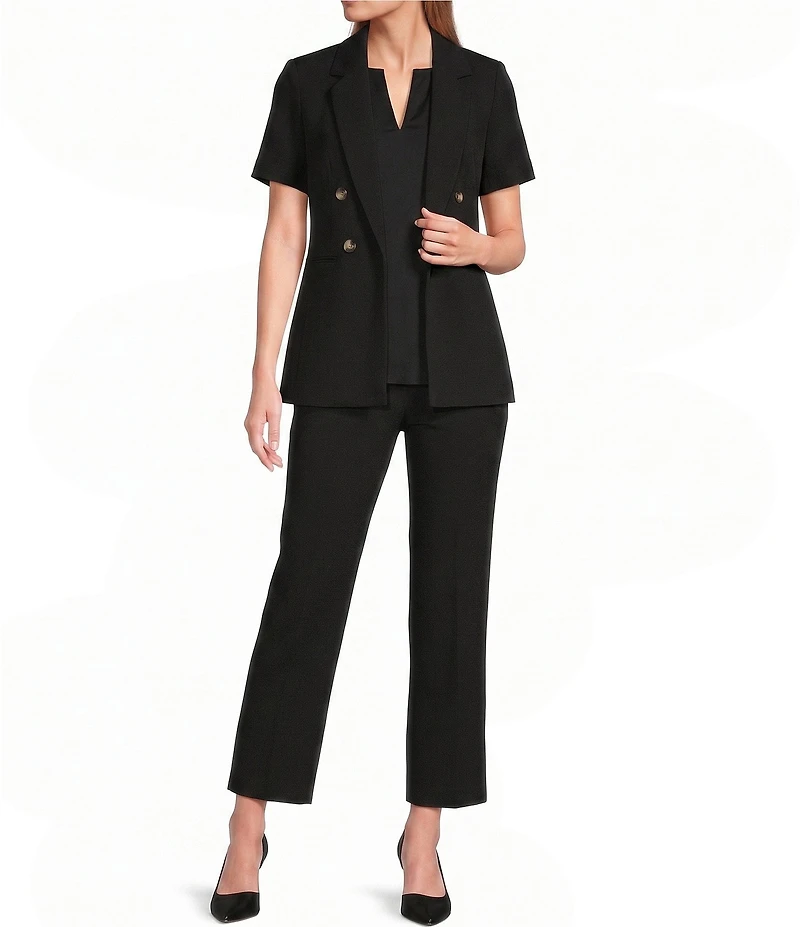 Anne Klein Crepe Flare Ankle Pants