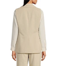 Anne Klein Crossdye Notch Collar 1-Button Vest