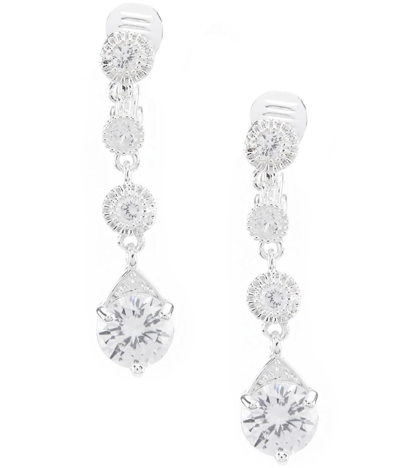 Anne Klein Crystal Linear Clip-On Earrings