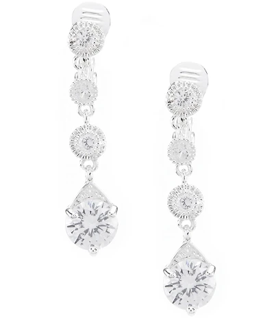Anne Klein Crystal Linear Clip-On Earrings
