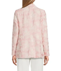 Anne Klein Embroidered Woven Shawl Collar Open Front Long Sleeve Jacket