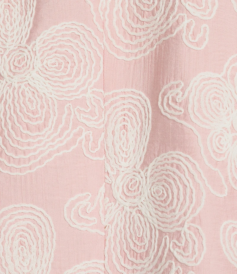 Anne Klein Embroidered Woven Shawl Collar Open Front Long Sleeve Jacket