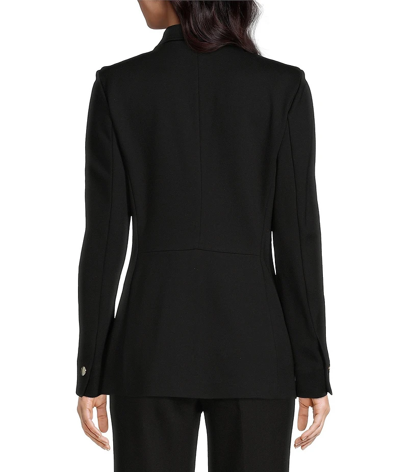 Anne Klein Faux Double Breasted Jacket With Patch Pockets