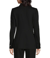 Anne Klein Faux Double Breasted Jacket With Patch Pockets