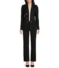 Anne Klein Faux Double Breasted Jacket With Patch Pockets