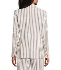 Anne Klein Faux Double Breasted Stripe Open Front Coordinating Jacket