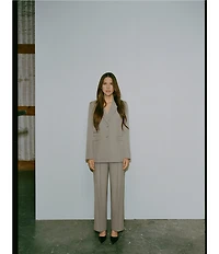 Anne Klein Flat Front Straight Ankle Length Pant
