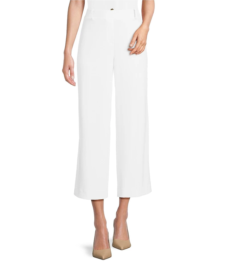 Anne Klein Flat Front Wide Leg Crop Pants