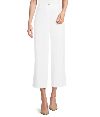 Anne Klein Flat Front Wide Leg Crop Pants