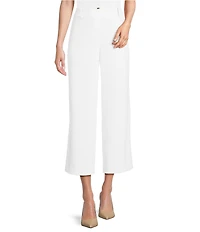 Anne Klein Flat Front Wide Leg Crop Pants