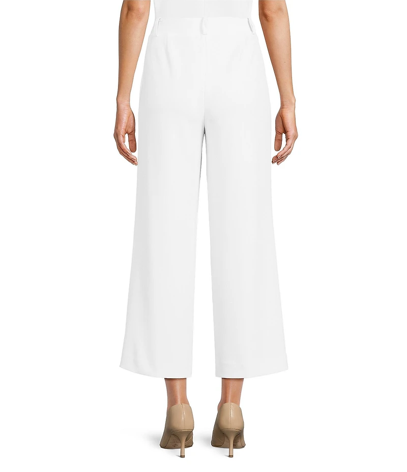 Anne Klein Flat Front Wide Leg Crop Pants