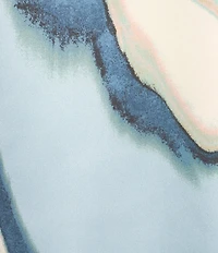 Anne Klein Flat Satin Printed Boat Neck Short Sleeve Top