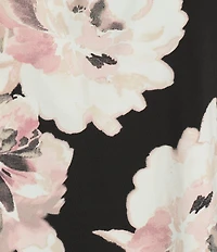 Anne Klein Floral Print Long Sleeve Chiffon Blouse