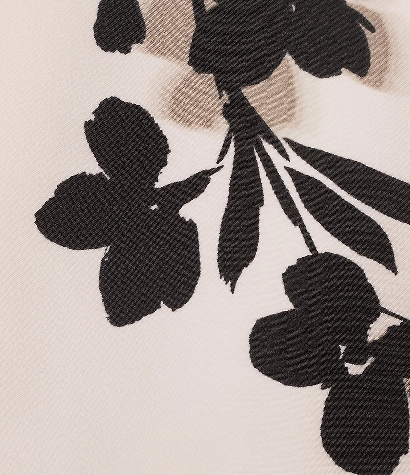 Anne Klein Floral Print Twill Scoop Neck Jacket